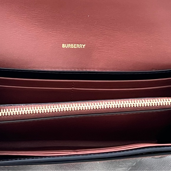 Burberry E-Canvas TB Monogram Stripe Continental Wallet In Bridle Brown - Picture 12 of 14